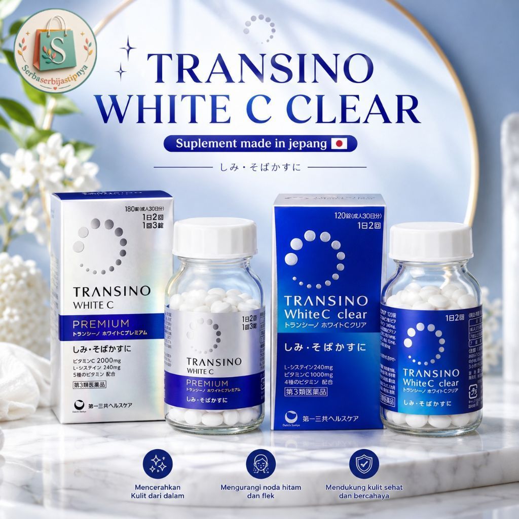 Transino White C Clear & Premium Tablet Original Japan Jepang / Transino White C Premium