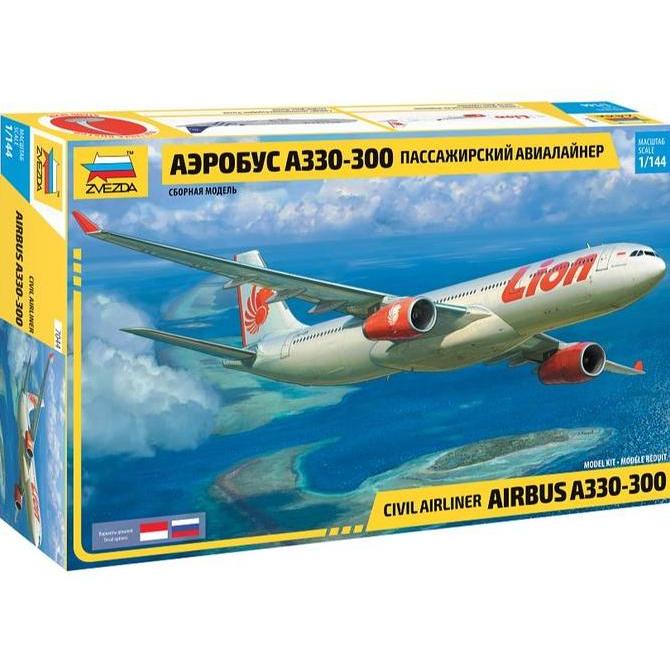 Pesawat Civil Lion Air Airbus A330-300 skala 1:144 Zvezda