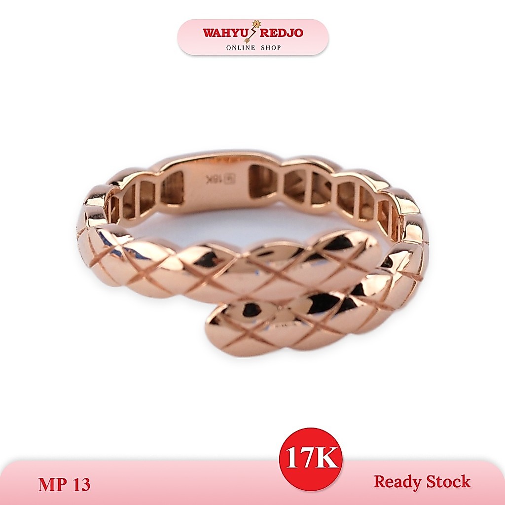 Cincin Emas 17K Wahyu Redjo Motif Garis Pameran