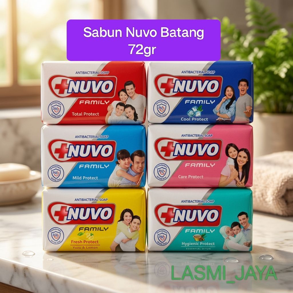 Sabun batang Nuvo 72 gr sabun Nuvo family batang bijian UK 72 gr sabun nuvo nuvo batang