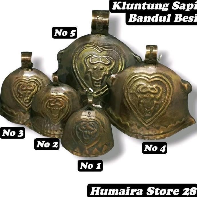 Kluntung Gentho Sapi Bel Pintu Pagar Lonceng Rumah Klontongan Sapi Bandul Besi Gold Antik Bell