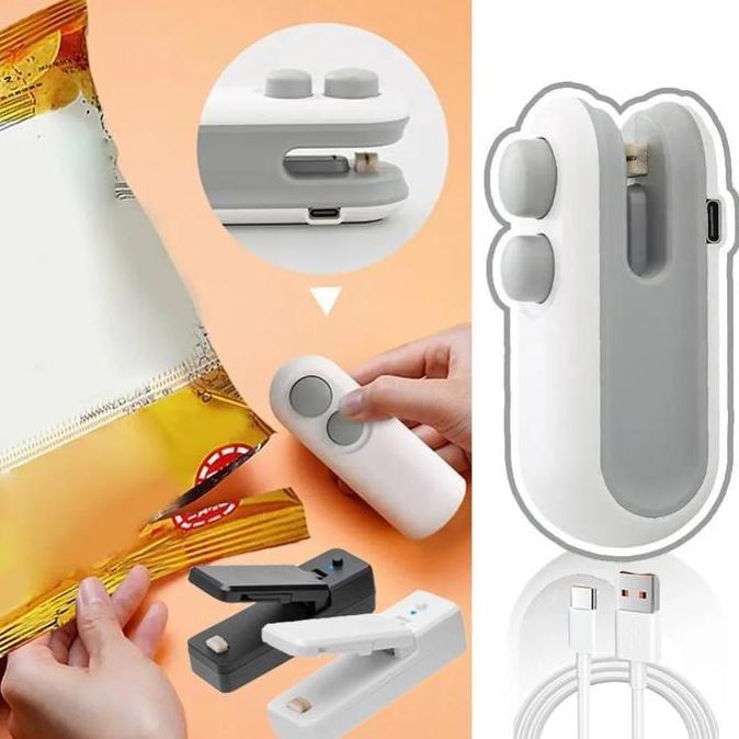 HIKAUN Vinnatsu Snack Sealer Mini Hand Sealer Portable/Mini Hand Heat Sealer/USB Rechargeable Pereka