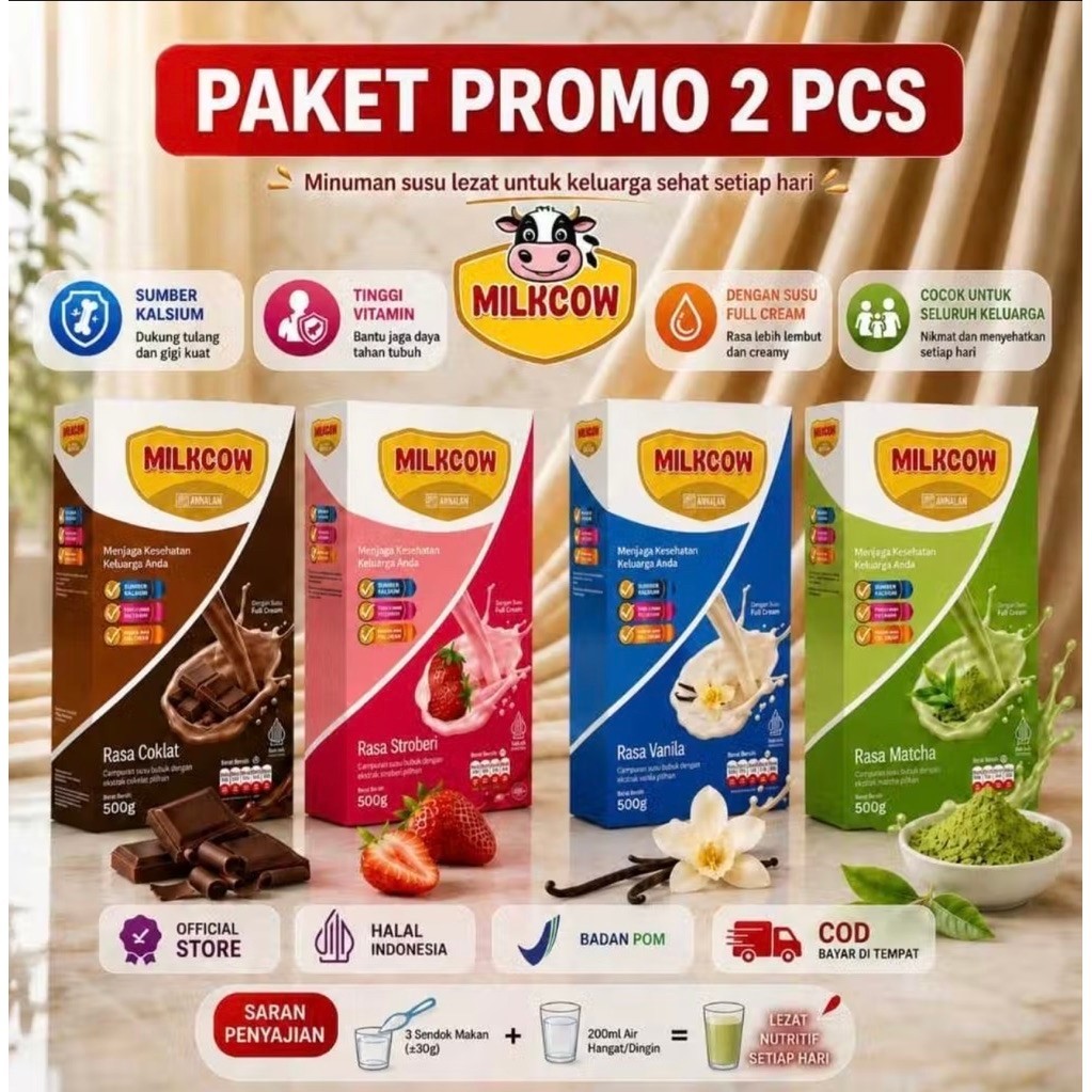 SUSU MILKCOW PAKET ISI 2 (1KG), sudah BPOM & HALAL