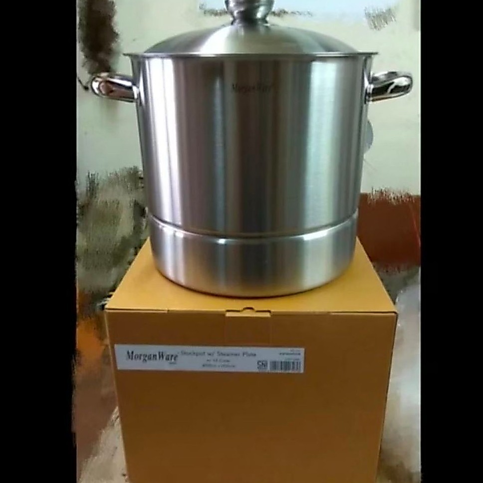BIMA MORGANWARE STOCKPOT STEAMER 28CM MW 400428 PANCI STAINLESS dengan steamer plate