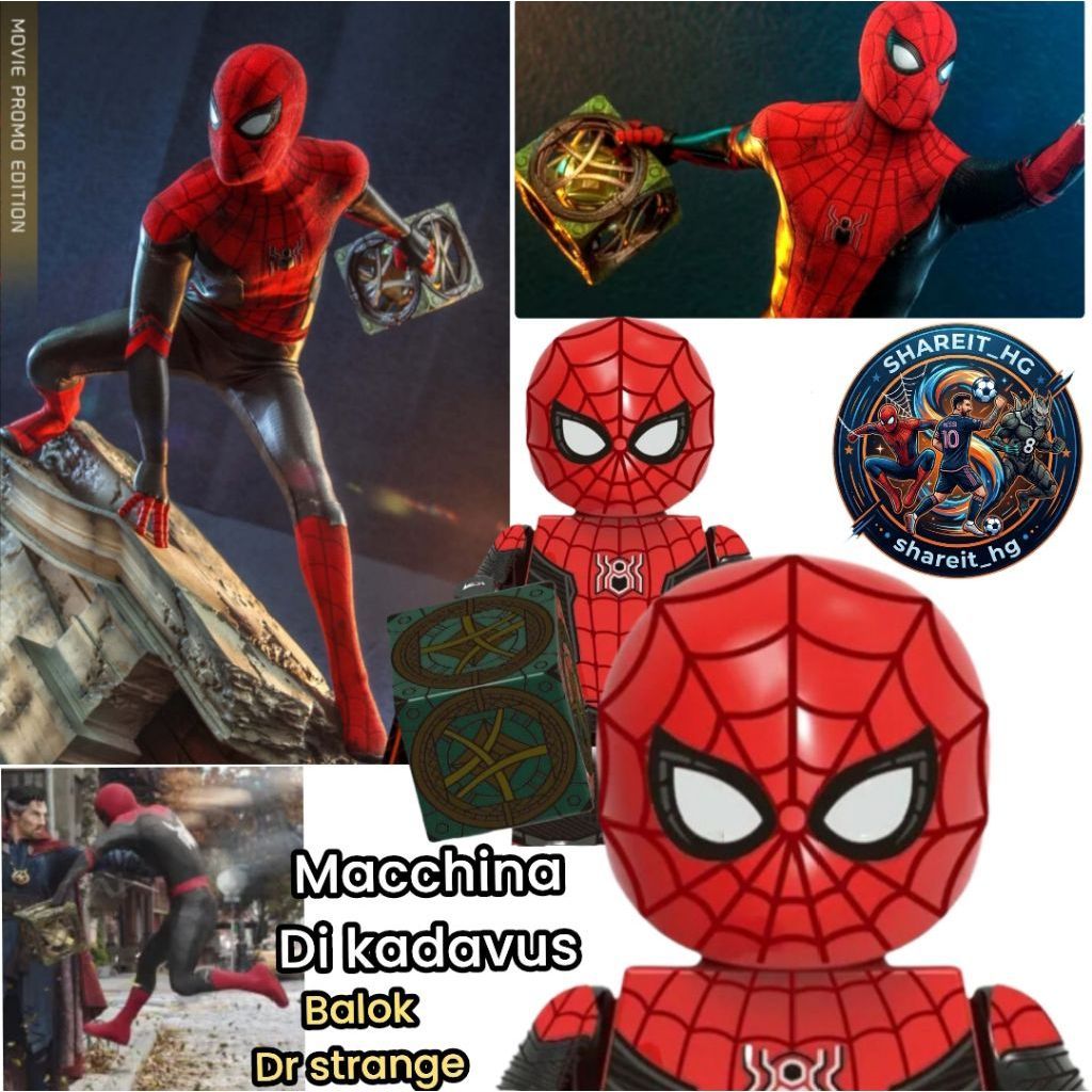 Action figure mini, Spiderman no way home, Spiderman dengan kubus Dr Strange(Tom Holland)
