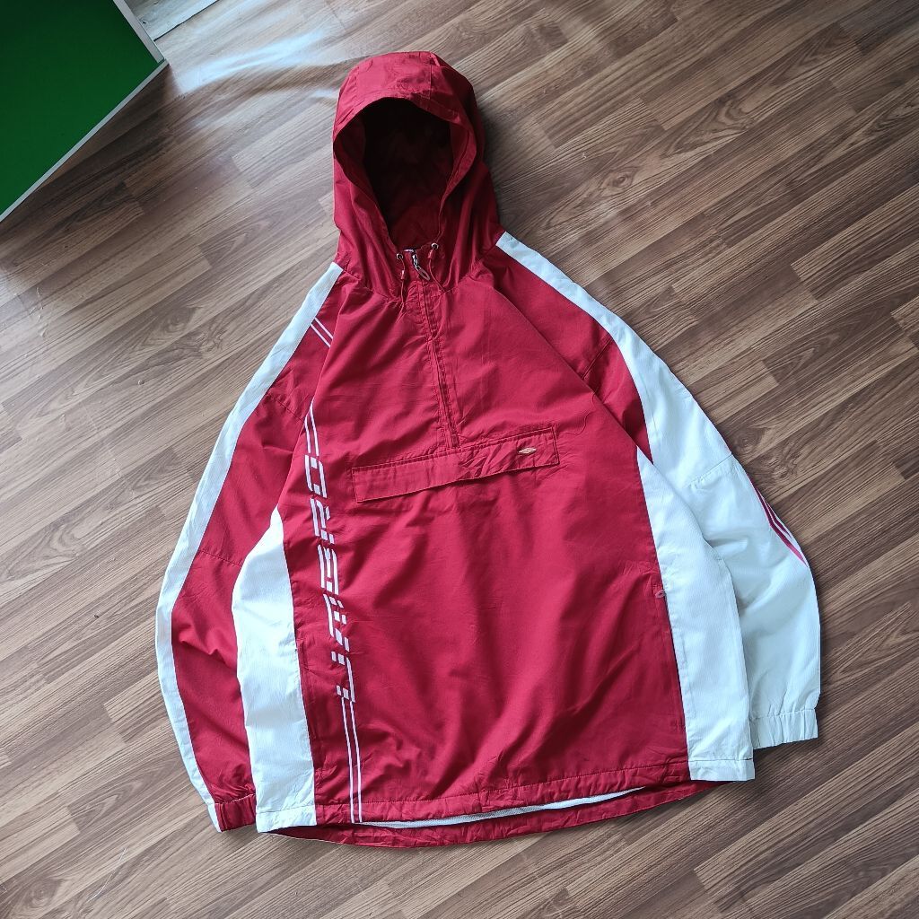 Half Zip Cagoule Jacket Merah Putih Brow Um