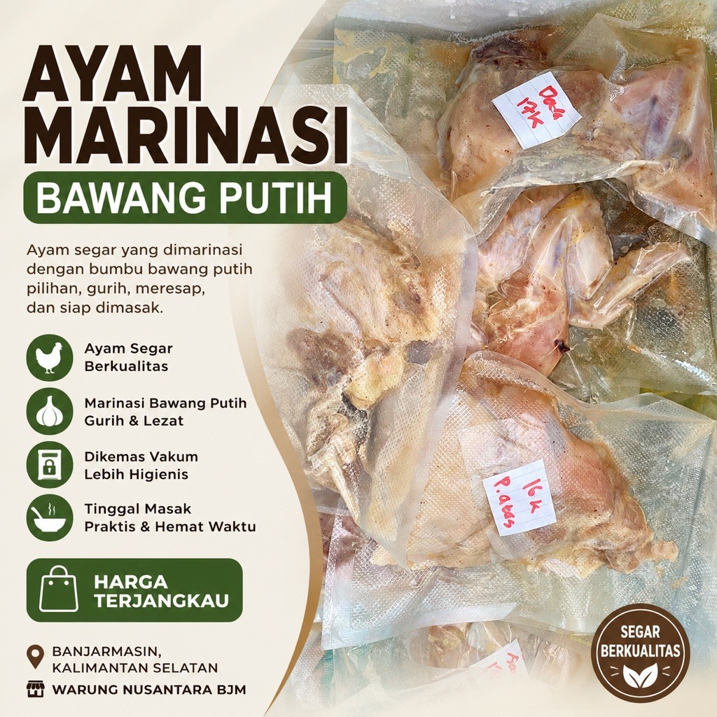 Ayam Marinasi Bawang Putih Banjarmasin | Potongan Besar