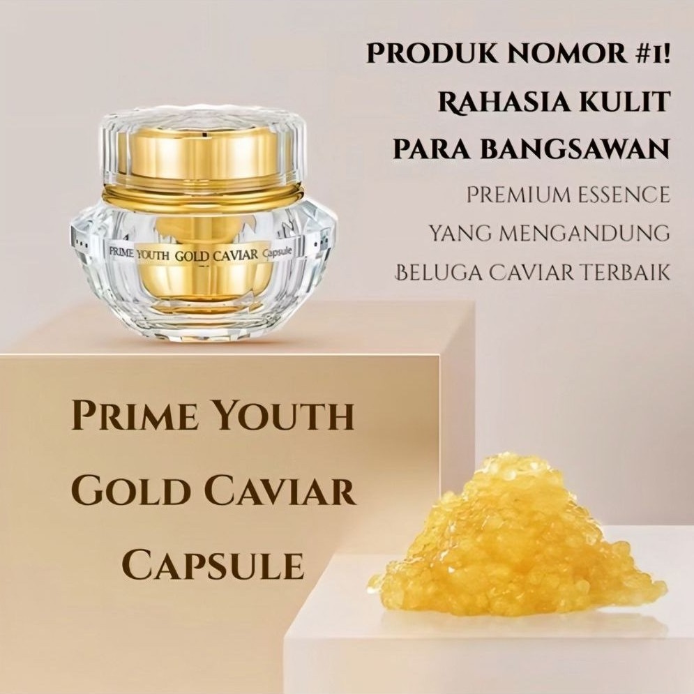HOLIKA HOLIKA Prime Youth Gold Caviar Capsule Mencerahkan Kulit Emas 24K 50ml