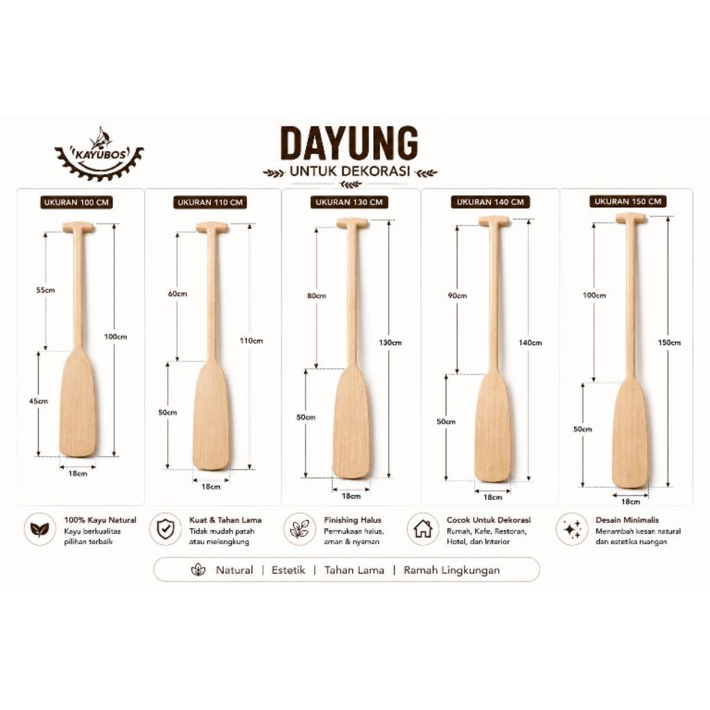 DAYUNG KAYU / DAYUNG DEKORASI Panjang 120cm / PADDLE