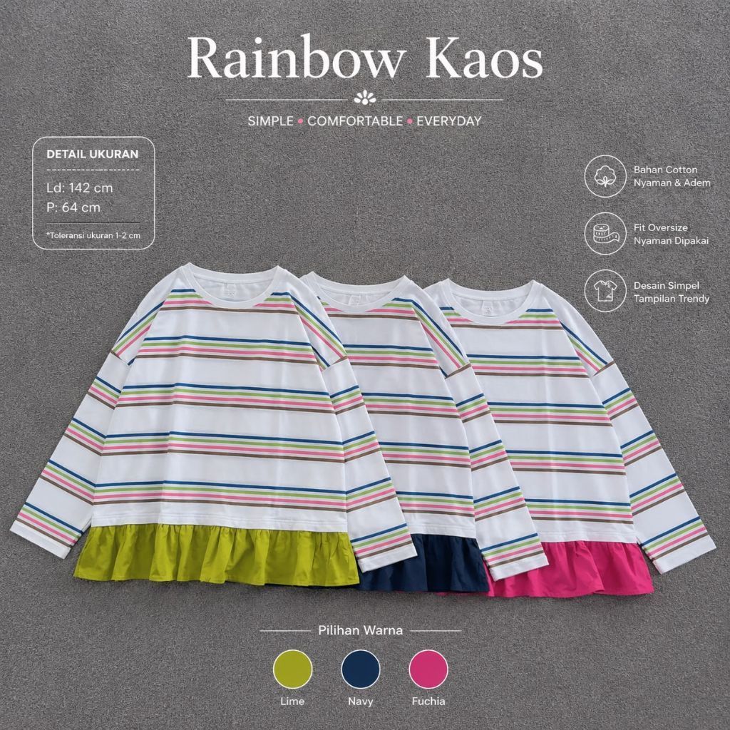 ALETA RAINBOW / BAHAN POPLIN RIB