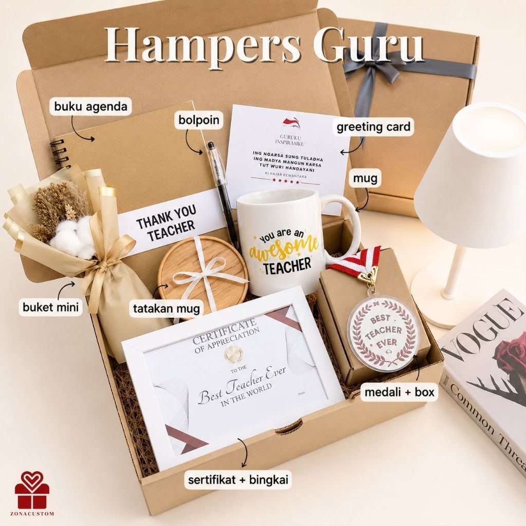 Kado Hampers Guru - Hadiah Perpisahan Guru - Kado Hari Guru Nasional - Kenang Kenangan Guru - Kado G