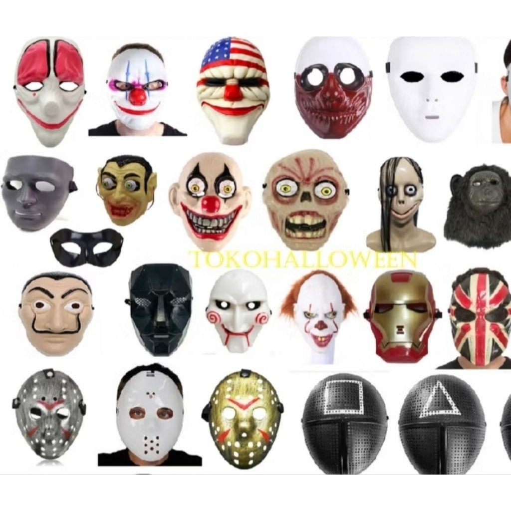 Topeng hantu seram topeng Halloween