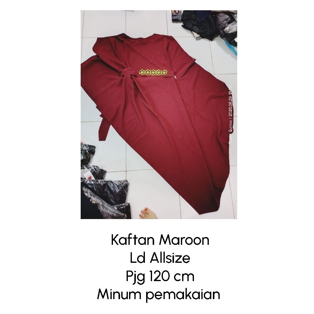 Kaftan Merah Tali Gesper (PRELOVED)