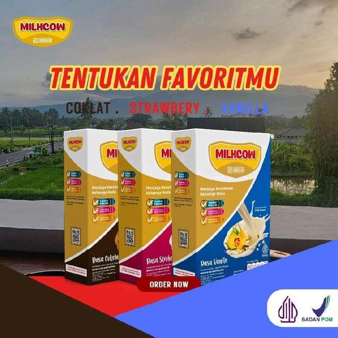 Milkcow- Susu Sapi Bubuk Milkcow 500Gr Varian Rasa Strawbery Stroberi Bpom