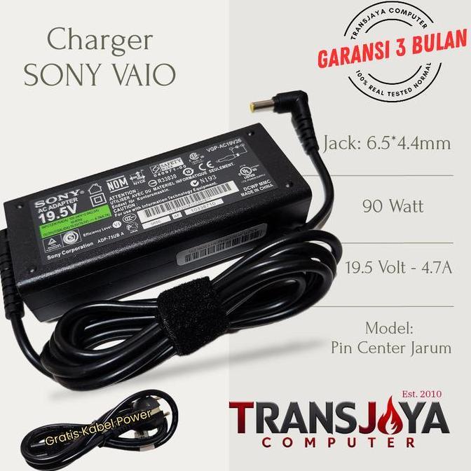 HARGA DISC - Adaptor Charger Laptop Sony Vaio VPCEA36FG VPCEG25EG VPCEB PCG-71312L 19.5V 4.7A