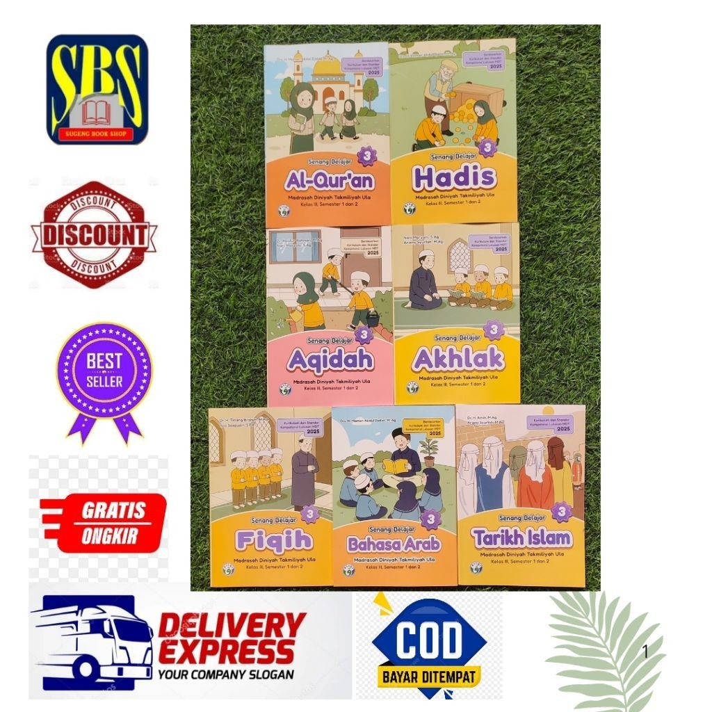 Buku Paket SENANG MDTA/MDTU Kelas 3 Setara Kelas 5 SD KURIKULUM 2025 Penerbit RIZQI
