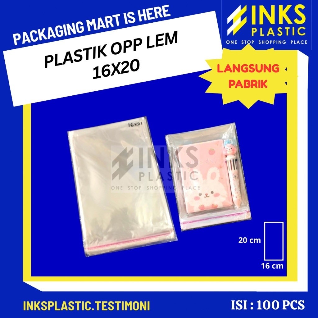 PLASTIK OPP LEM SEAL 16X20 PEREKAT