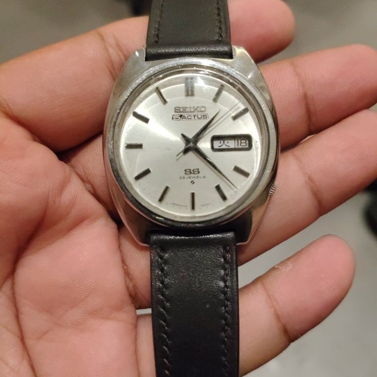 Seiko 5 Actus SS 23 Jewels JDM White Sunburst Dial 6106-8420 Strap Custom HNMD