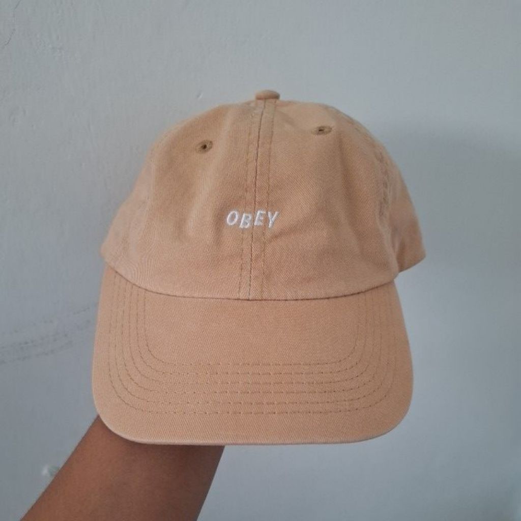 topi simple cap brand original obey warna coklat