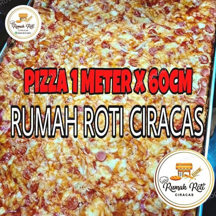 PIZZA BREAD FOOD ENAK ROTI PIZA UKURAN 1METER x 60CM MONSTER BESAR BIG