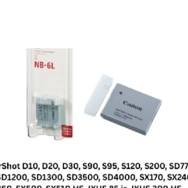 Baterai Nb 6L untuk Canon Digital IXUS 200 IS  85 IS   95 IS  IXY Digital 110 IS  25 IS  PowerShot D