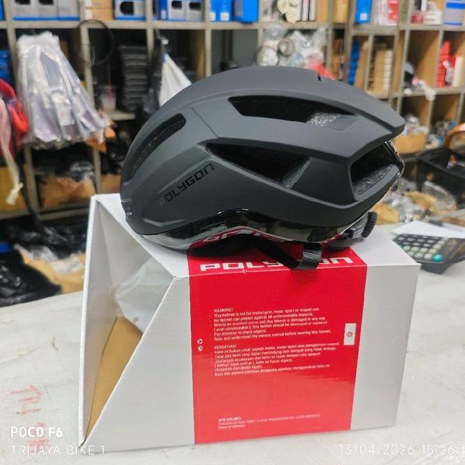 Polygon Helmet Road Gale Size M (53-56Cm) L (56-58Cm) Maglink Matt Black White Blue - Helm Sepeda Po