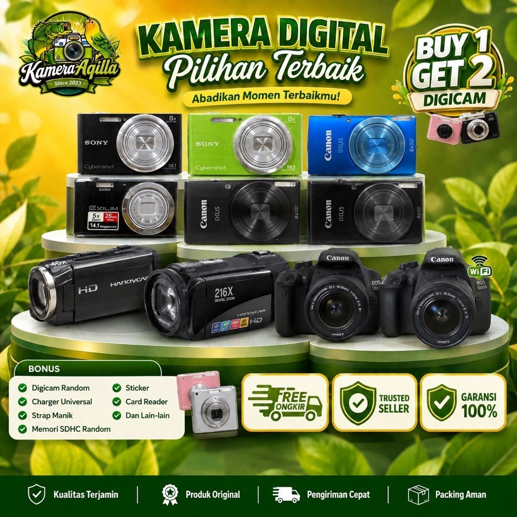 [BUY 1 GET 2 DIGICAM] Kamera Digital Garansi Camera Digicam Sony Samsung Nikon Canon Lumix Olympus S
