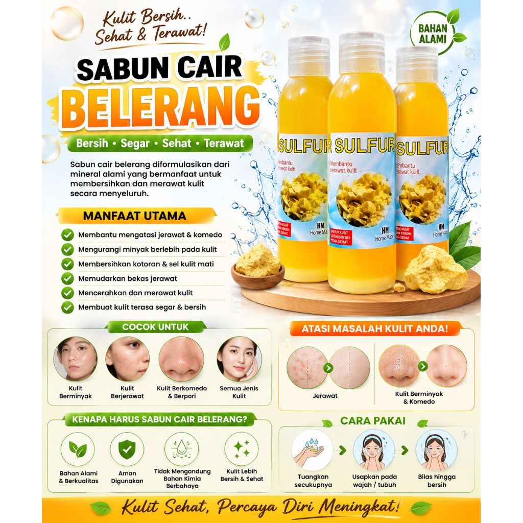 Paket isi 2 Sabun belerang cair sabun sulfur cair UK 100ml