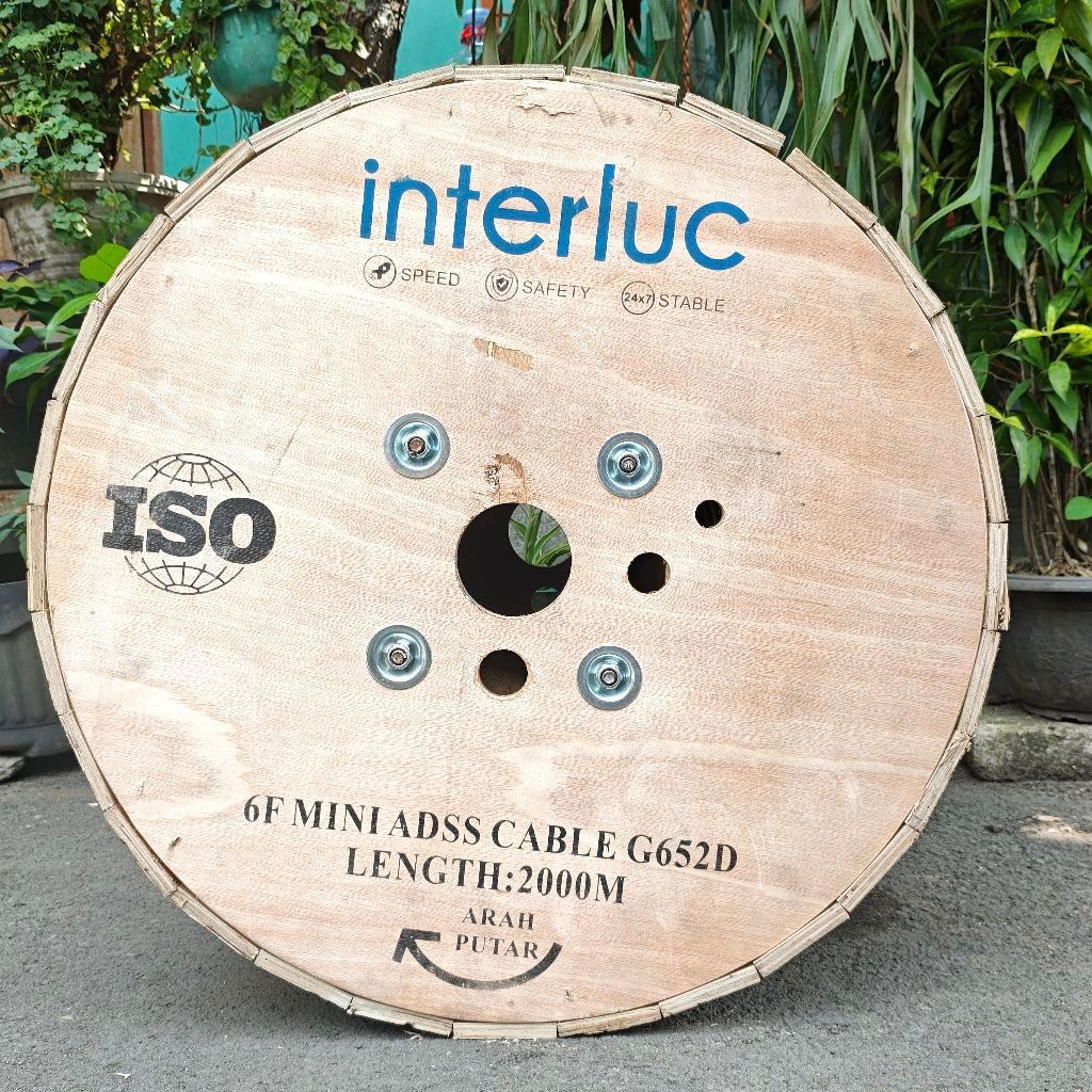 INTERLUC 6 CORE MINI ADSS 2KM | Kabel Mini Adss 6 Core 2000Meter