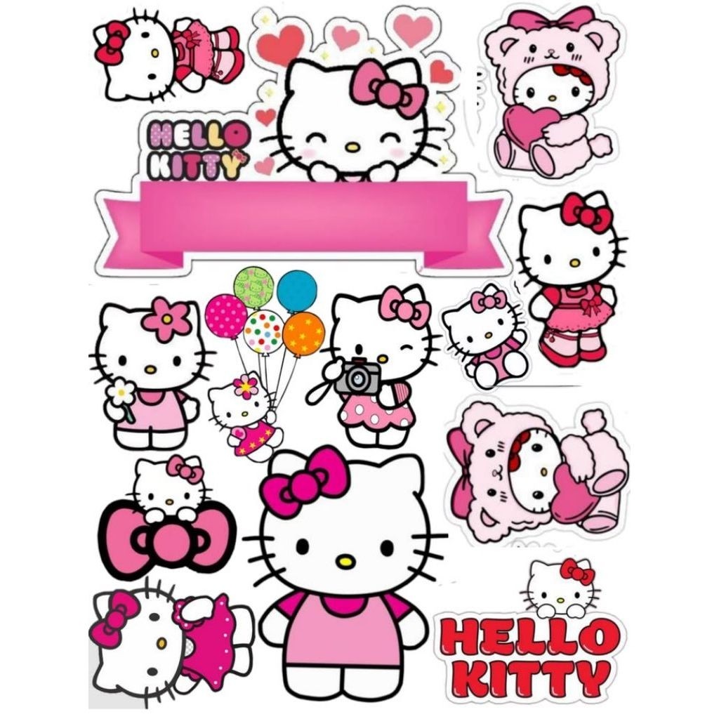 Topper cake hello kitty Glossy custom nama