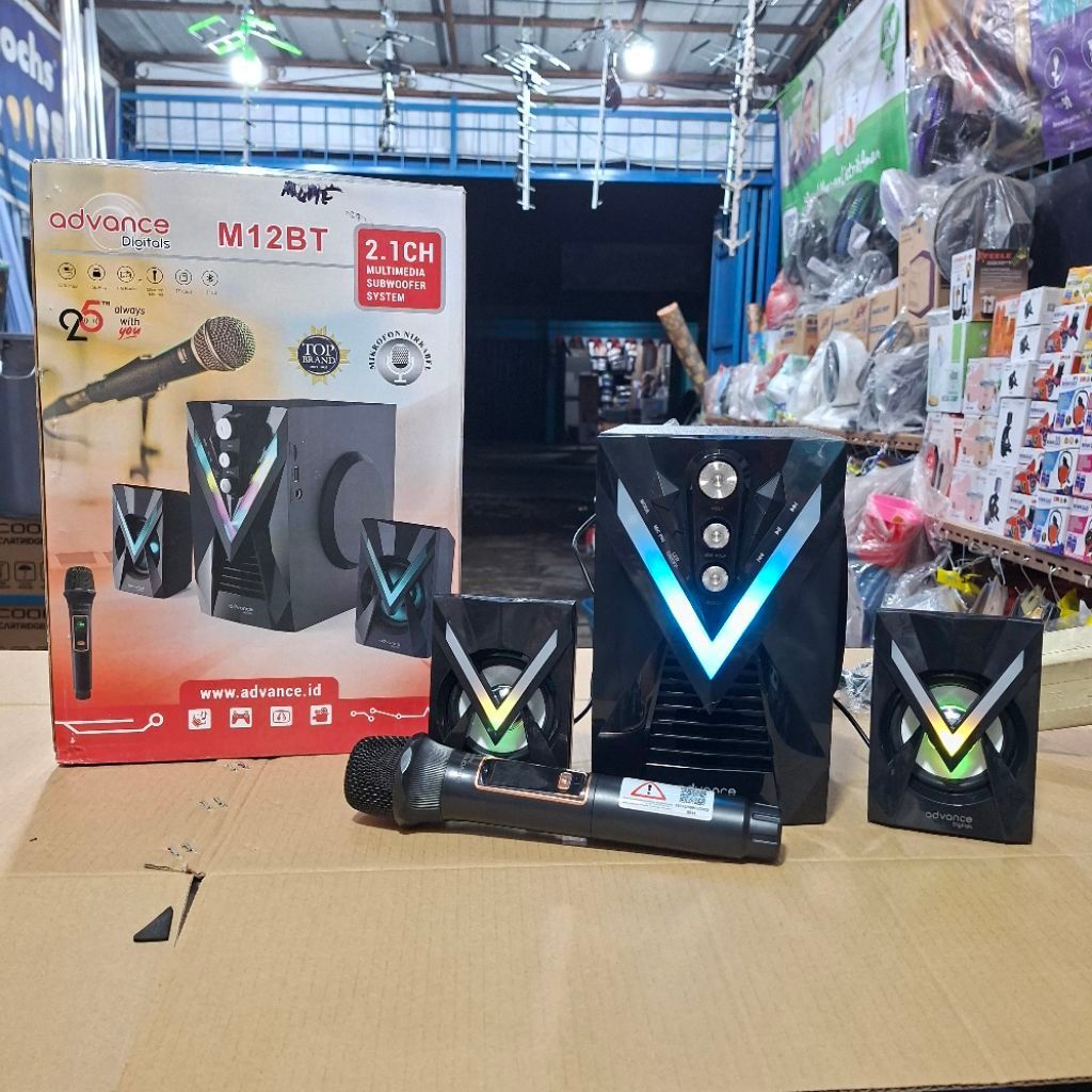 Advance M12BT Speaker Bluetooth Subwoofer Multimedia 20 watt dengan Mic Wireless