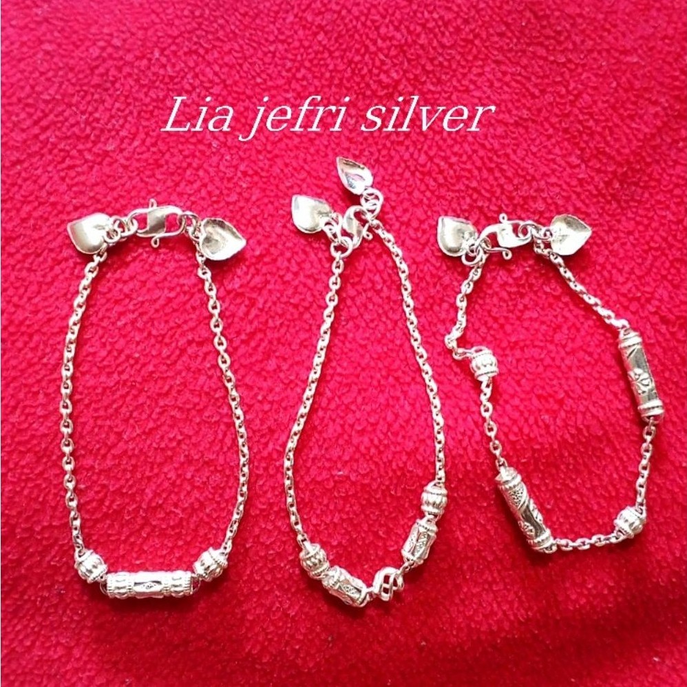 gelang tangan perak murni asli,perak silver, anak2 dewasa 10cm-18cm