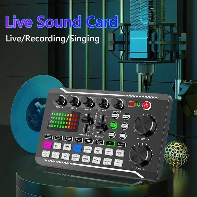 FARMUKE F998 + BM800 Set Kartu Suara Mikrofon Kit Audio Mixer Vocoder Mixer Amplifier Ponsel Kompute