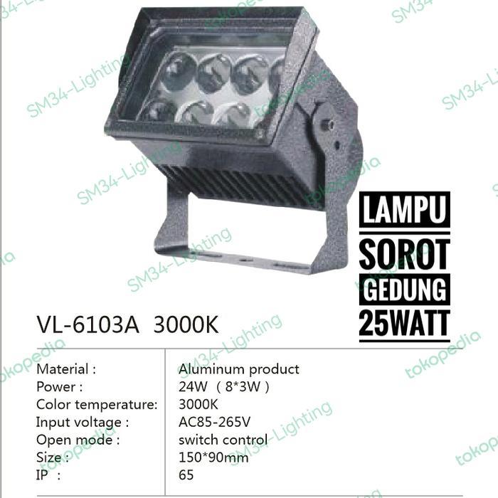 Kap Sorot Cree 30w 50meter LED Lampu Tembak Gedung Spot Taman Outdoor - 25watt VACOLUX