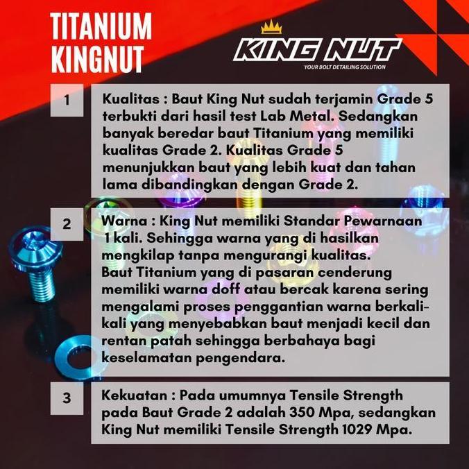 Probolt Titanium NT Baut Cover Underbone TYGA Kawasaki Ninja S SS R RR Grade 5 King Nut New Tech