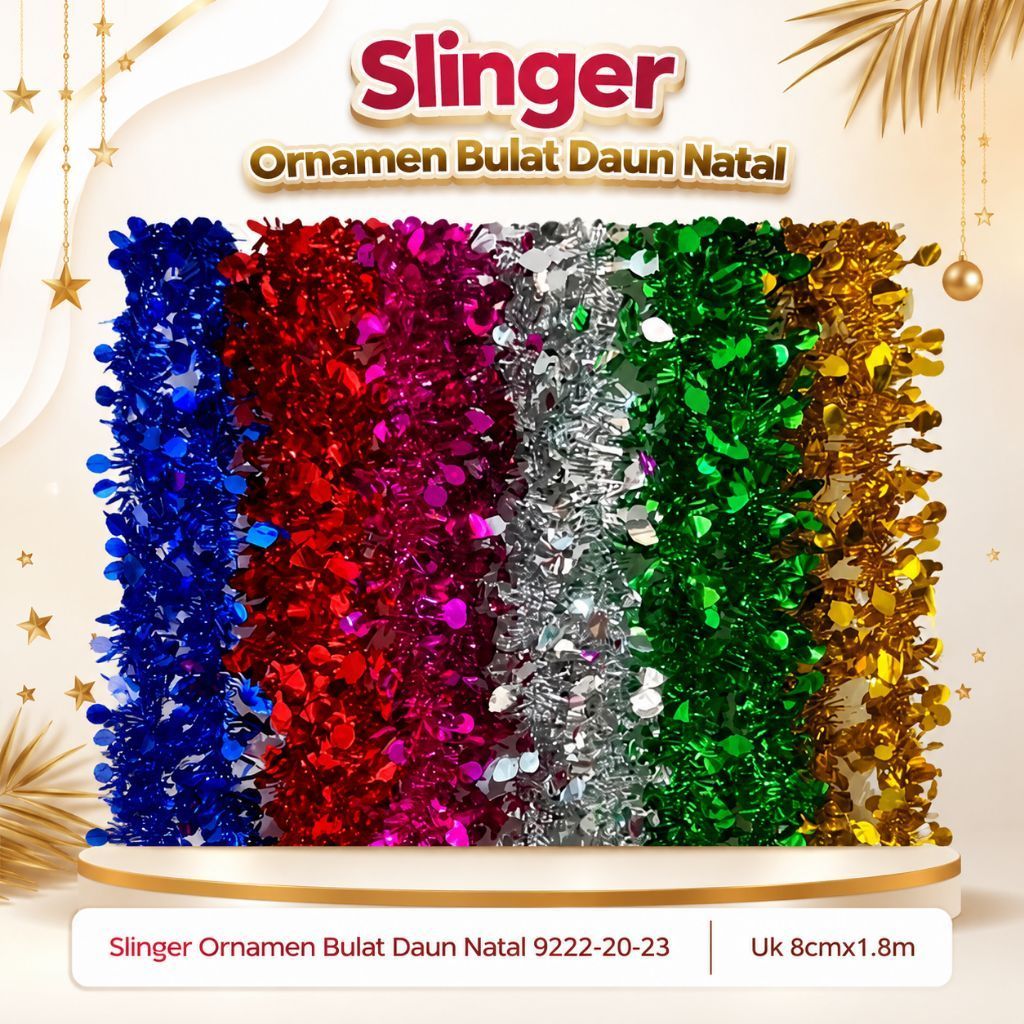 Slinger Ornamen Bulat Daun Natal, slinger Warna Warni, Hiasan Dekorasi,slinger dekorasi natal, sling