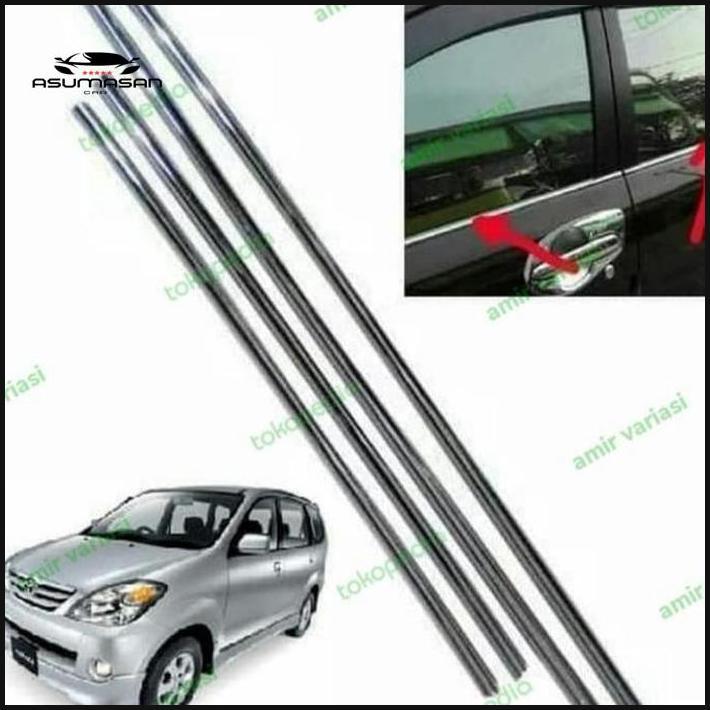 List Kaca Samping Mobil Avanza Xenia 2005-2011 Bahan Stainless Steel 4 Pcs Sudah Termasuk Lem Perkat