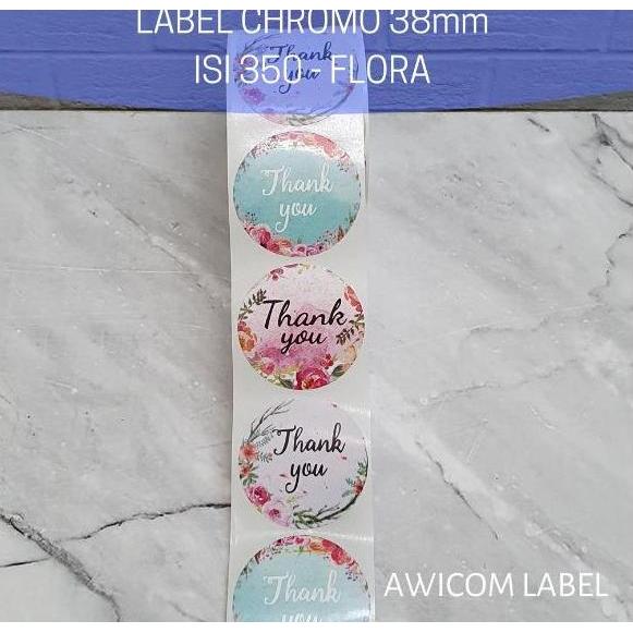 Yup- 350 Pcs (1 Roll) Stiker Label Thank You Homemade Handmade 38Mm Roll Paper
