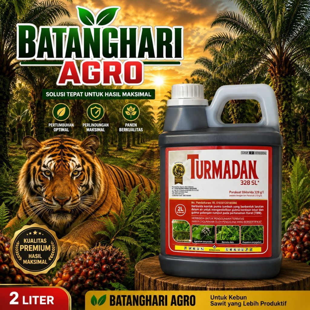 Herbisida paraquat Turmadan 328SL kemasan 2 Liter / racun rumput parakuat