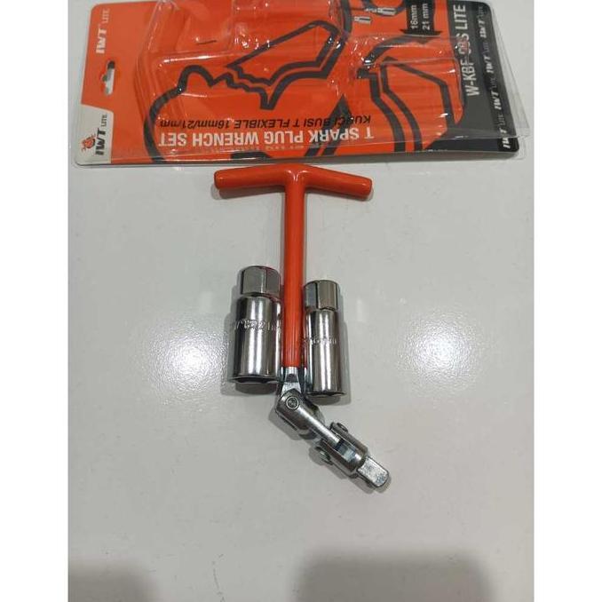 Promo IWT Spark Plug 2in1 16 21 mmm / Kunci busi T Fleksibel Flexible Wrench Set Sock Busi Motor Mob