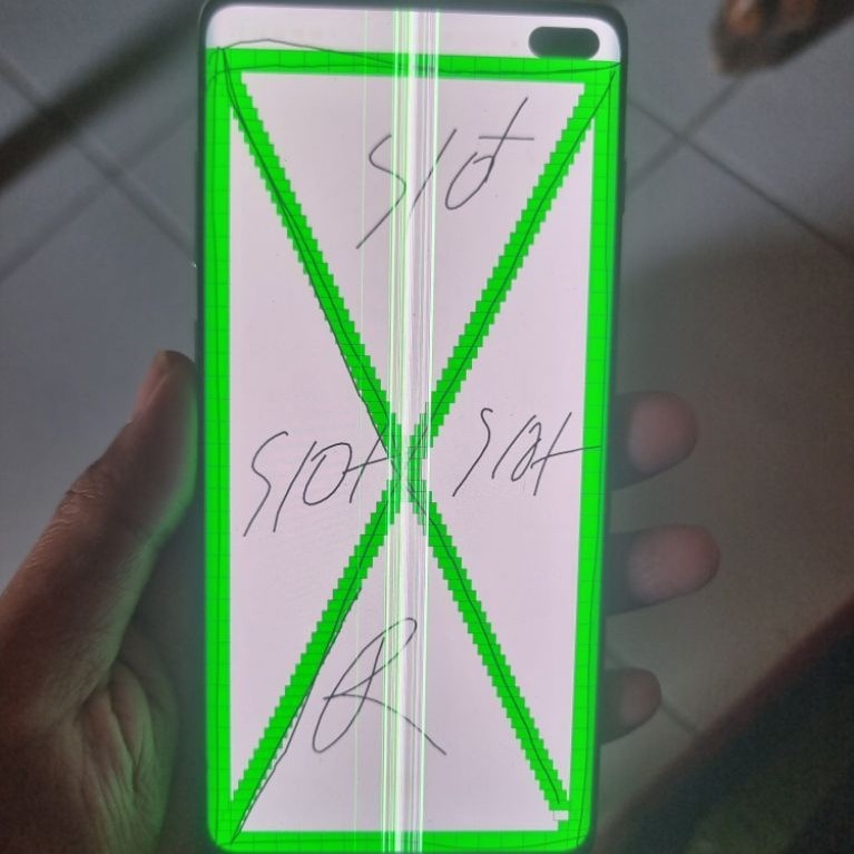 lcd samsung s10 plus mulus minus garis
