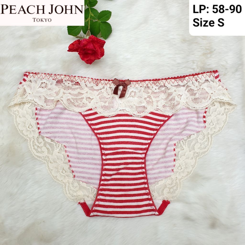 PEACH JOHN Panties Stripes Lace Pretty Sexy Princess