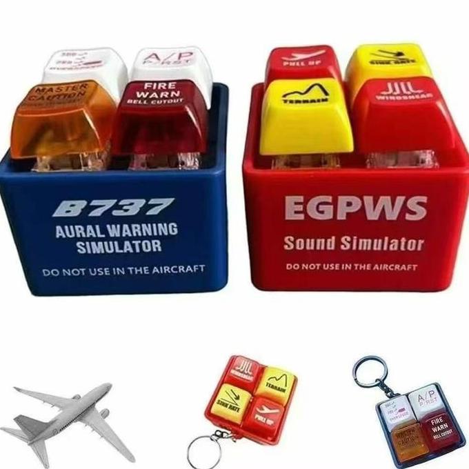 Keyboard KeyChain Fidget Mechanical Boeing 737 Airbus Egpws Warning Sound Simulator Pilot Keychain/W