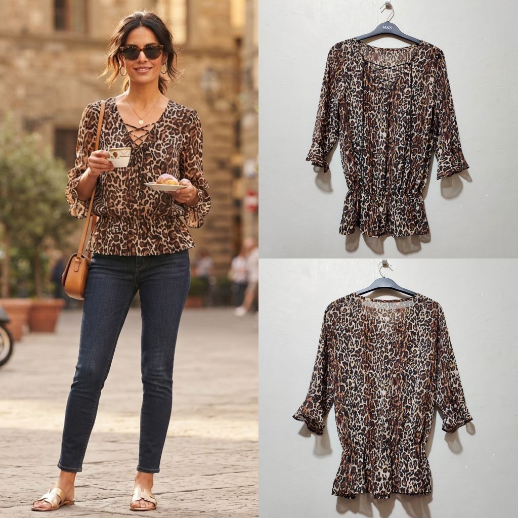 LAVANNOR Leopard blouse leopard shirt leopard vintage leopard y2k leopard print leopard pattern anim