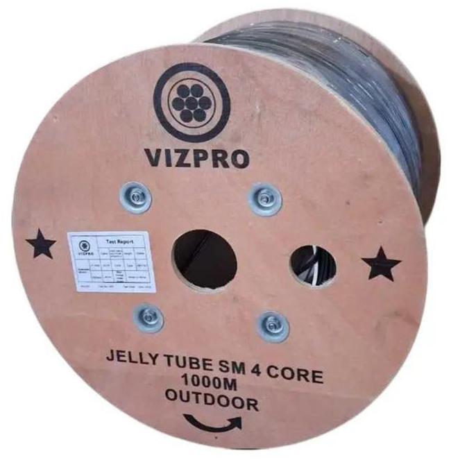 Kabel VIZPRO Jelly Tube Kabel Fiber Optik Core 2 | 4 | 6 | 12 Core 3 Seling panjang 1KM 1000M VIZPRO