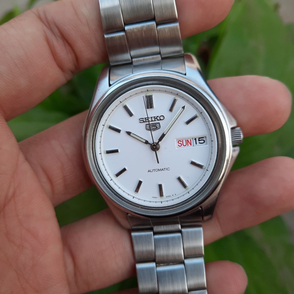 Seiko 5 Automatic 7s26-3040 White Dial Putih