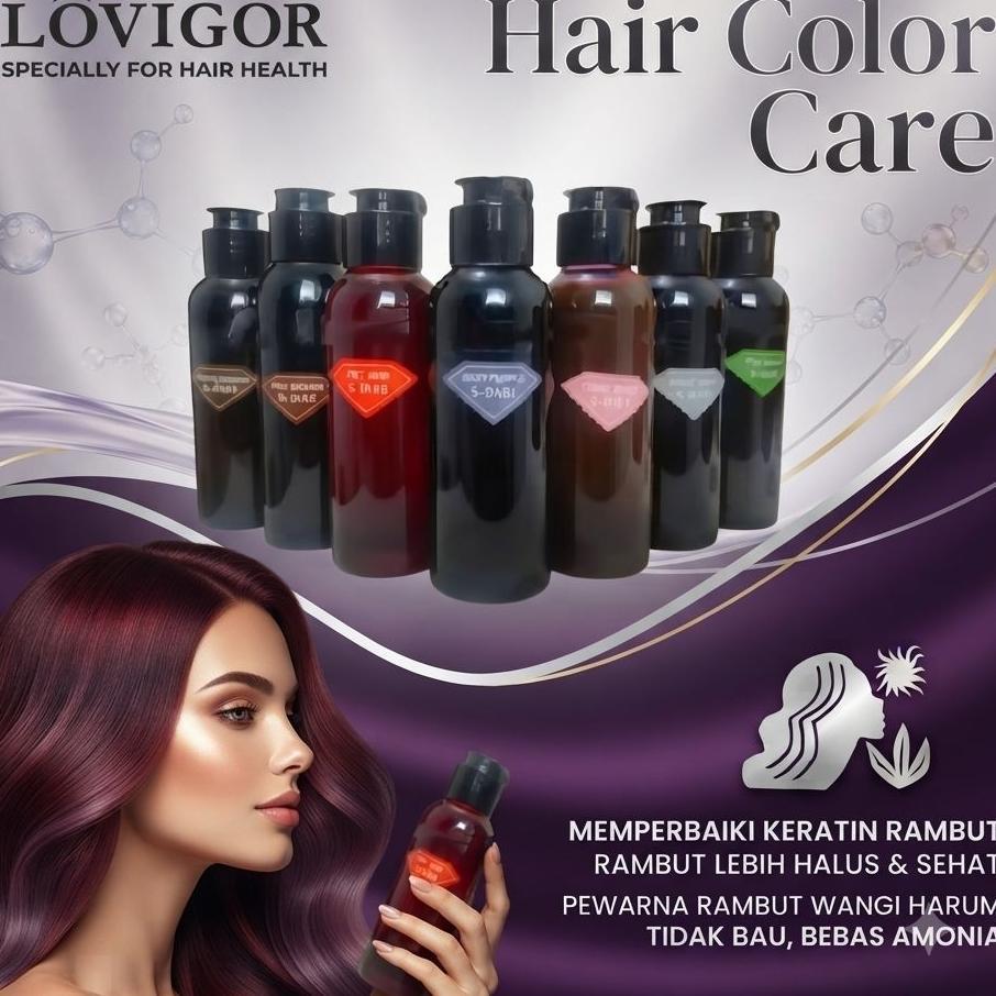 Lovigor Intense Colors Shampo Sier Liwenyan Shampoo Purple untuk memperbaiki keratin rambut Pewarna 