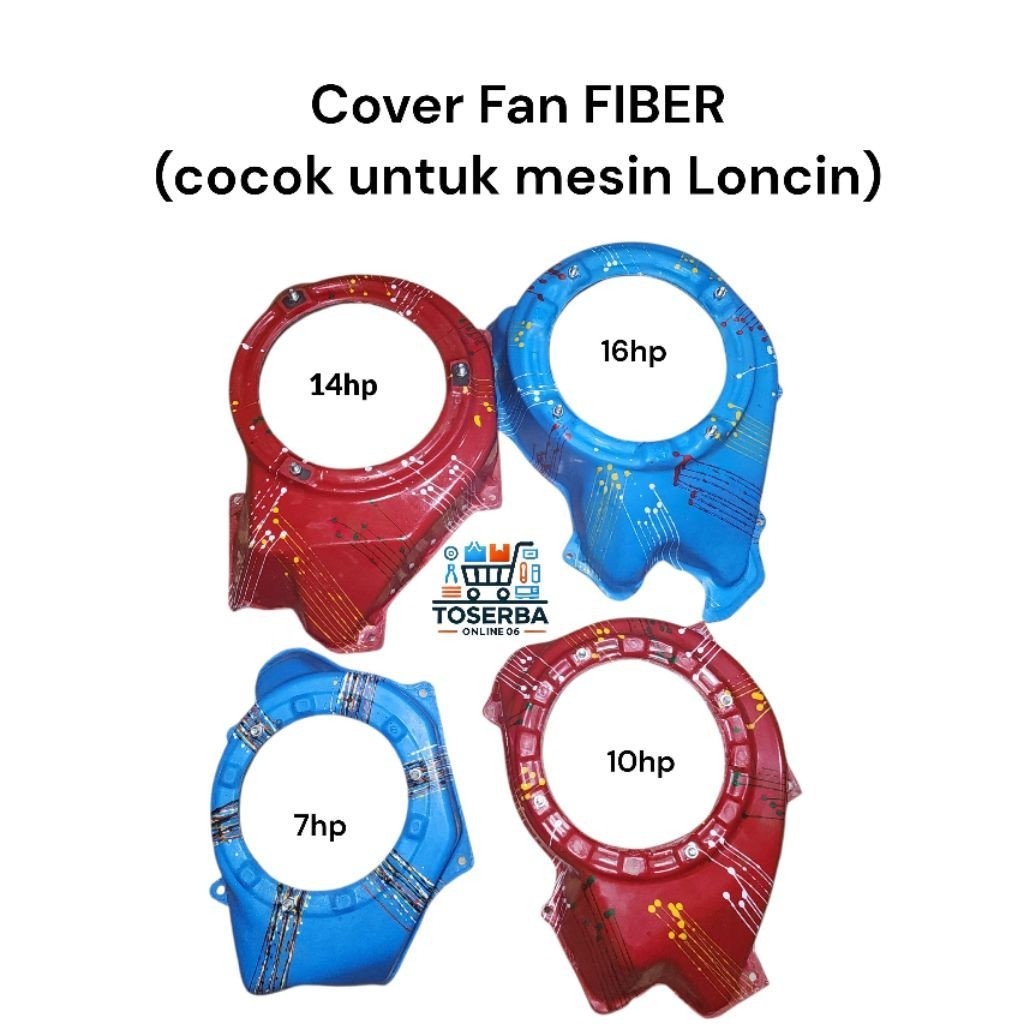 cover fan FIBER kap Cocok untuk mesin Loncin 7pk / 7hp 14pk / 14hp 10pk / 10hp 16pk / 16hp