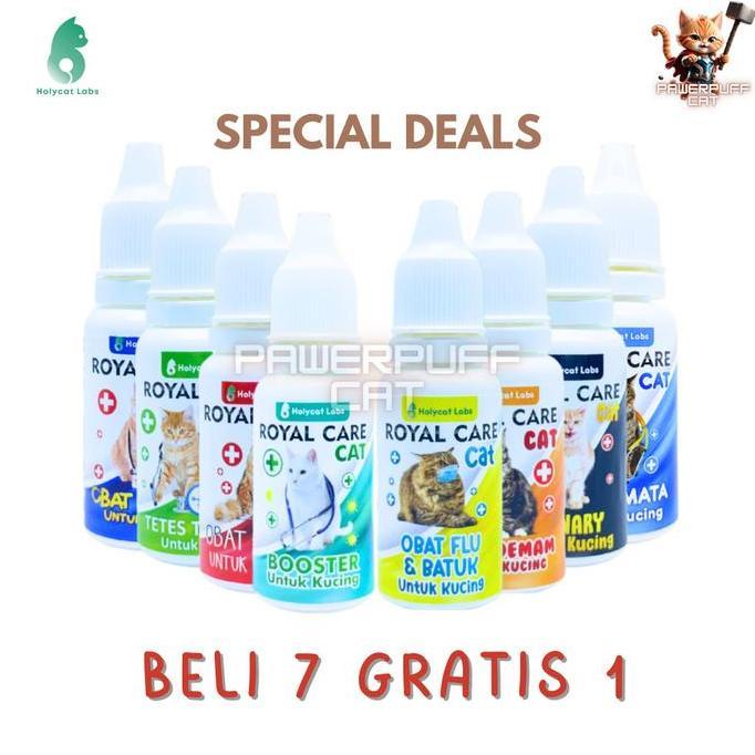 Q_SWALAYANKELONTONG - PPC BELI 7 GRATIS 1 ROYAL CARE OBAT 10ML KUCING CACINGAN TETES MATA TELINGA DI
