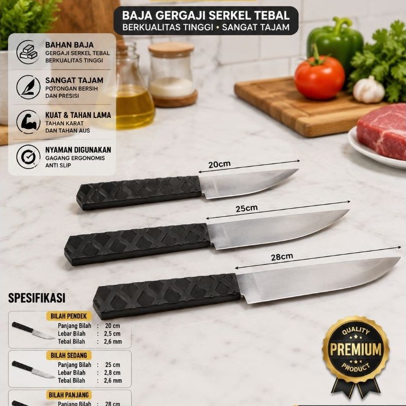 pisau dapur pisau seset daging super tajam